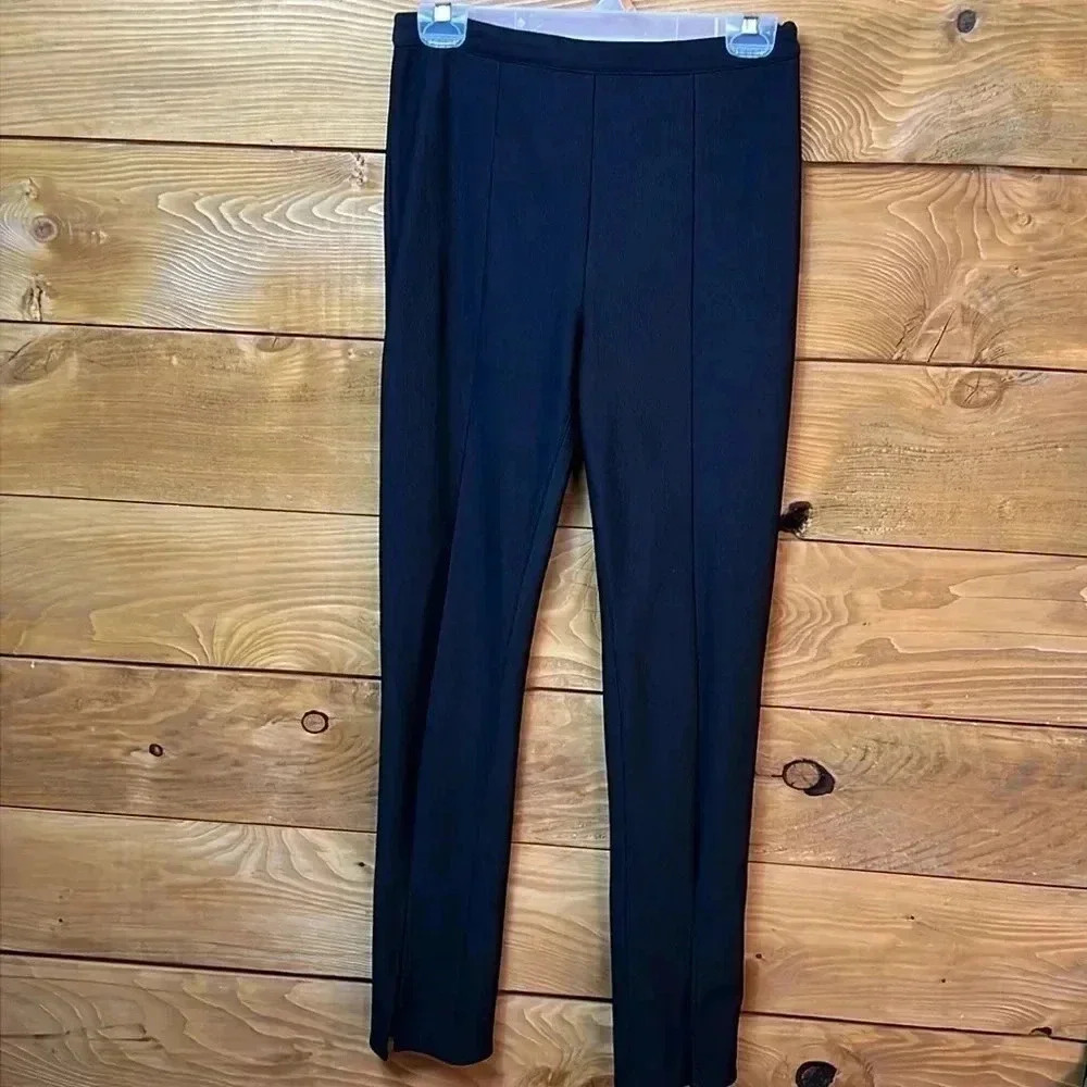 Urban Outfitters Women Blac Ribbed Zippered Slacks Slim Fit Pant M Dark Acadamia